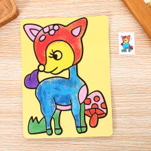 Colorful Kids Sand Painting Card, Sand Painting Art